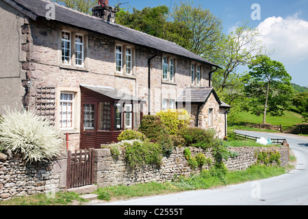 Cottages at Dunsop Bridge in the Forest of Bowland, Lancashire, England, UK Stock Photo