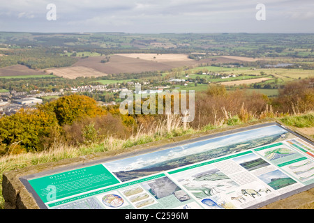 View across Lower Wharfedale and Otley from the Chevin Ridge at Surprise View Stock Photo