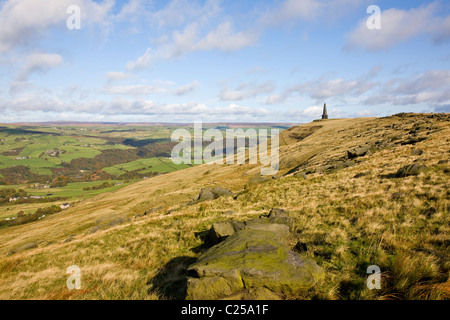 View of Stoodley Pike on Pennine Way Stock Photo