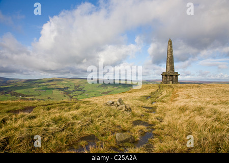 View of Stoodley Pike on Pennine Way Stock Photo