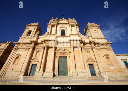 San Nicolo Cathedral in Piazza del Municipio, Noto, Sicily, Italy Stock Photo