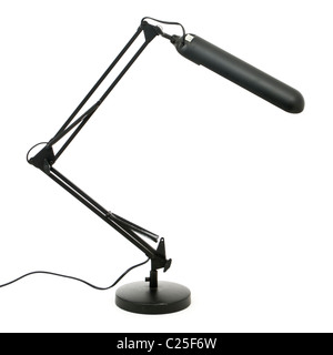 Black adjustable table / desk reading lamp Stock Photo