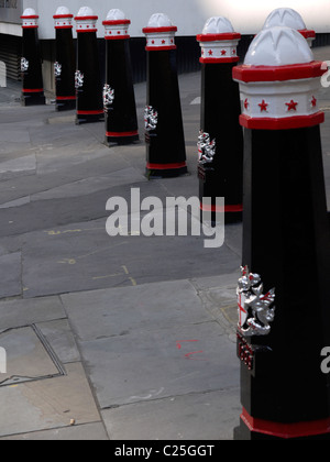 City of london Bollards mark the boundary of the city of london square mile Stock Photo