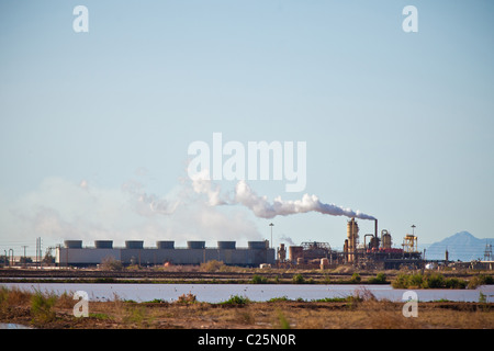 Geothermal electric power plant Niland, CA. Stock Photo