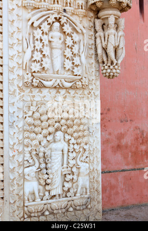 Detail of Karni Mata temple in Deshnoke, Bikaner, Rajasthan, India Stock Photo