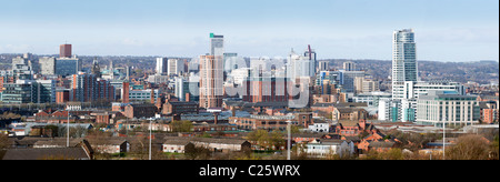 Leeds City Center Skyline Panorama Stock Photo