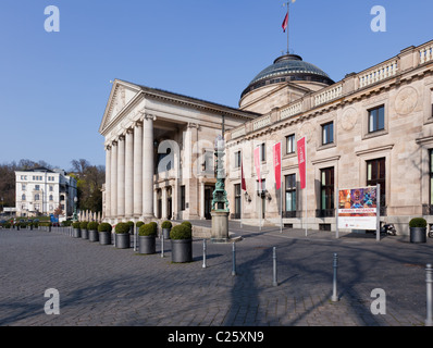 The historical Kurhaus (Health Spa) at Wiesbaden, Germany in early Spring Stock Photo