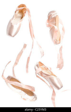 brand new ballet shoes on a white background Stock Photo