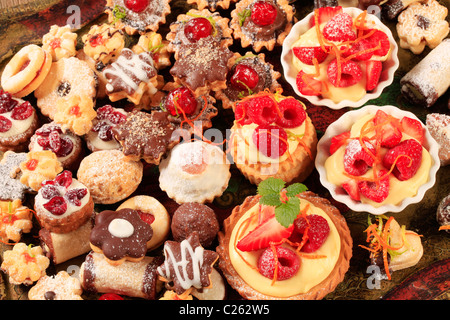 Various kinds of cookies and tarts Stock Photo