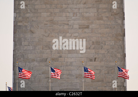 WASHINGTON, DC, United States — A section of the ring of American flags surrounding the base of the Washington Monument on the National Mall. The flags create a patriotic display around the iconic obelisk, symbolizing national pride and unity in the heart of the nation's capital. Stock Photo