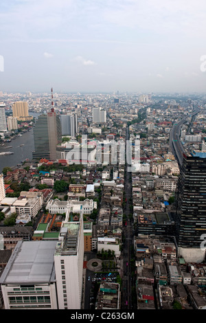 View from the top of the Lebua Hotel overlooking the city of Bangkok in Thailand Stock Photo