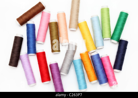 Colorful thread isolated on a white background Stock Photo