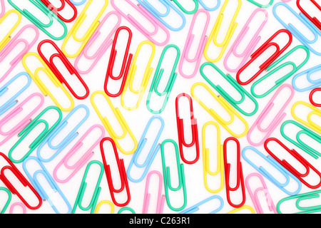 Colorful paper clips no white Stock Photo