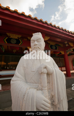 Marble statue of Chinese philosopher at Koshi-Byo (Confucian Shrine), Nagasaki, Kyushu, Japan, Far East, Asia Stock Photo
