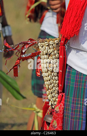 Nocte warrior tribe, man with traditional Wear at Namdapha Eco Cultural Festival; Miao; Arunachal Pradesh; India Stock Photo