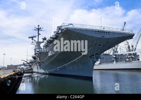 USS Hornet, US Navy Essex-class aircraft carrier - Alameda, California USA Stock Photo