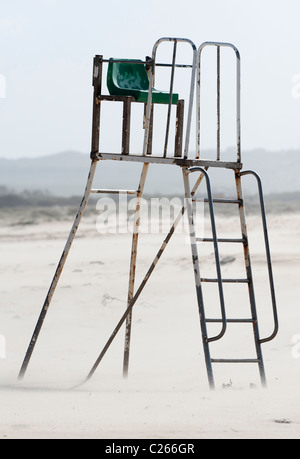 Abandoned life guard chair Stock Photo