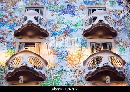 Barcelona, Spain. La Casa de Battlo by Antoni Gaudi. Stock Photo