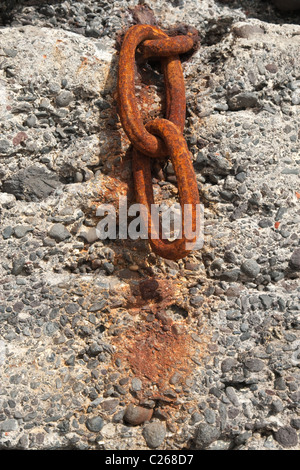 Large rusty chain links Stock Photo