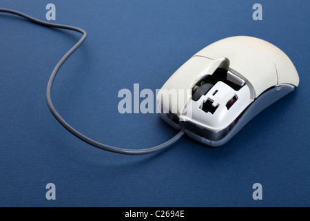 Broken computer mouse close up Stock Photo