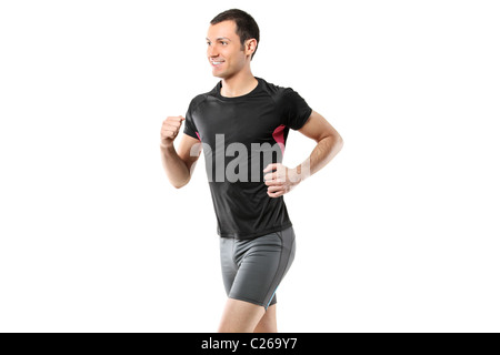 Portrait of a male athlete running Stock Photo