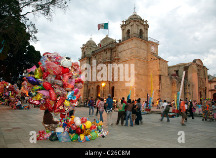 Balloons Outside The Cathedral Oaxaca City Mexico Stock Photo