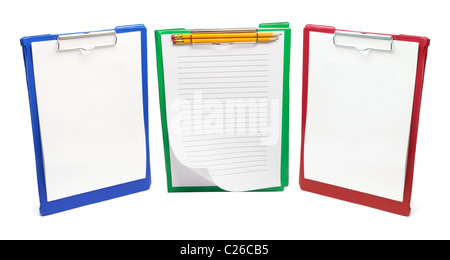 Clipboards with Papers and Pencils Stock Photo