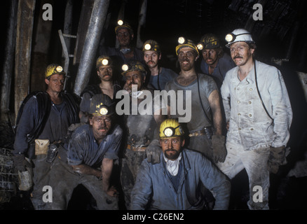 Miners working on the coal face at Granville Colliery Telford ...