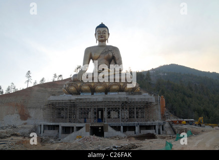 Giant statue and monastery Buddha Point (Kuensel Phodrang, still under construction), Thimphu, Bhutan Stock Photo