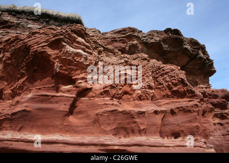 Wind Erosion On A Bunter Sandstone Cliff On Hilbre Island, The Wirral, Merseyside, UK Stock Photo