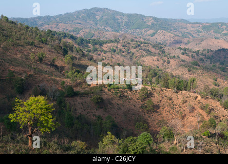 Trek from Nahmsen to Hsipaw. Northern Shan State. Myanmar Stock Photo