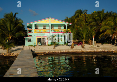 Barefoot Beach Hotel on Caye Caulker Belize Central America Stock Photo