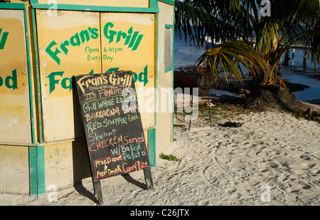 Beach restaurant on Caye Caulker island Belize Stock Photo