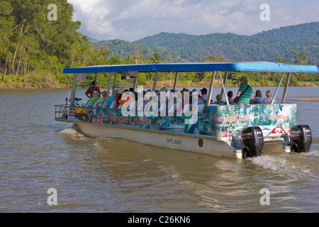 Mangrove River Cruise, Guacalillo Estuary, Nicoya Peninsula, Costa Rica Stock Photo