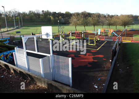 A children's play area in a U.K. city. Stock Photo