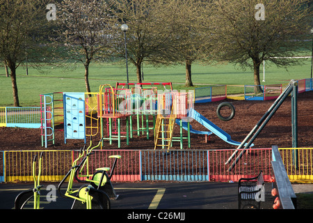 A children's play area in a U.K. city. Stock Photo