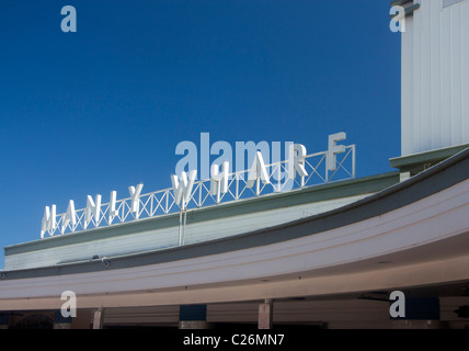 Art Deco sign at entrance to Manly Wharf ferry terminal Sydney NSW Australia Stock Photo