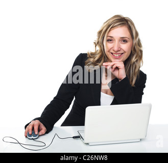 fine portrait of caucasian young businesswoman at work Stock Photo