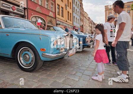 1970s Rolls-Royce Silver Shadow at Rolls-Royce & Bentley Club meeting at Rynek (Market Square) in Świdnica, Silesia, Poland Stock Photo