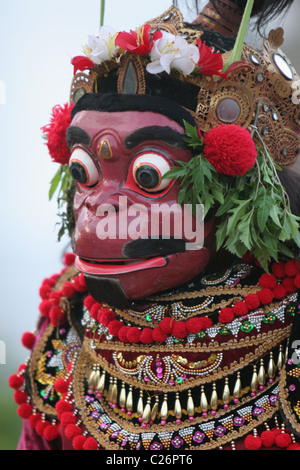 Masked character during a kekak dance. Stock Photo