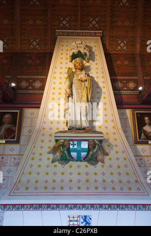 details of fire place in dining room. Saint.  at Castell Coch Cardiff Wales UK 117232 Castell Coch Stock Photo