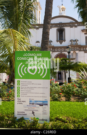 Free Internet sign, Comala, Colima, Mexico Stock Photo