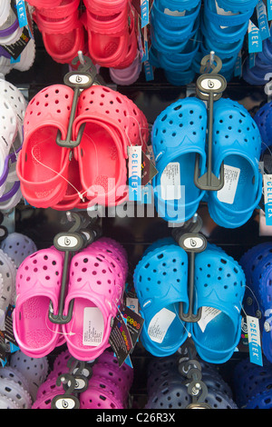 Display of Croc Sandals Stock Photo