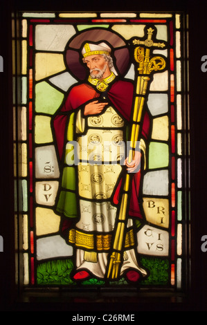 Stained glass window of Saint Dubricus at Castell Coch Cardiff Wales UK 117268 Castell Coch Stock Photo