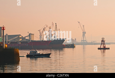 Commercial harbour, Brest (29200), Finistere, Brittany, France, Europe Stock Photo