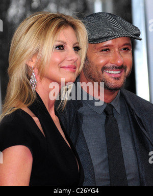 Musicians Faith Hill and Tim McGraw attend the premiere of 'The Blind Side' at the Ziegfeld Theatre New York City, USA - Stock Photo