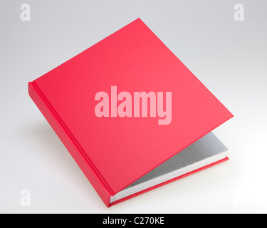 Red book with plain hard cover, for design layout Stock Photo