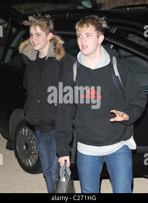 X Factor Finalists - Jedward - John Grimes and Edward Grimes at the X Factor house London, England - 18.11.09 Stock Photo