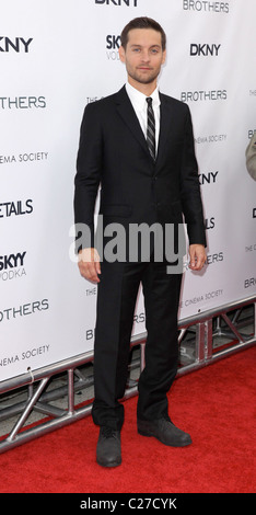 Tobey Maguire,  attends The Cinema Society, Details and DKNY Men screening of 'Brothers' at the SVA Theater New York City, USA Stock Photo