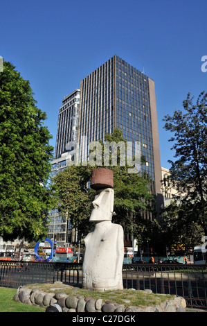 Moai statue, Providencia, Santiago de Chile, South America Stock Photo